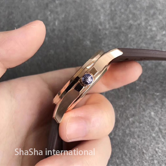 【台湾厂】百达翡丽AQUANAUT 5067系列钻圈表金壳咖面女士一比一精仿手表 (7).jpg