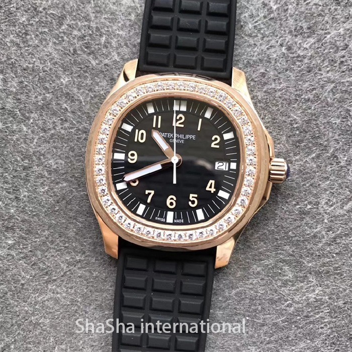 【台湾厂】百达翡丽AQUANAUT 5067系列钻圈表金壳黑面女士一比一精仿手表 (5).jpg