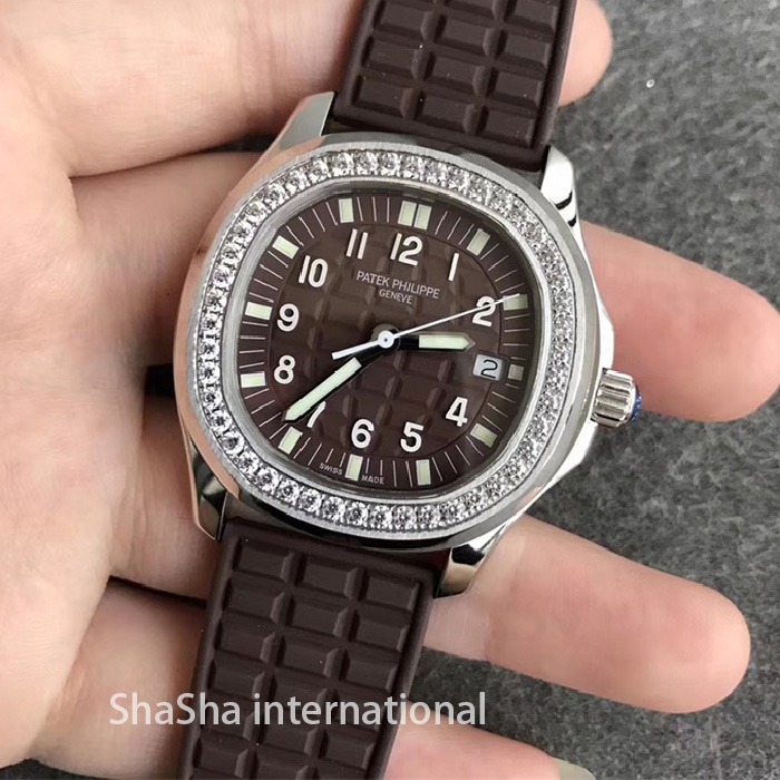 【台湾厂】百达翡丽AQUANAUT 5067系列钻圈咖面一比一精仿女表 (1).jpg