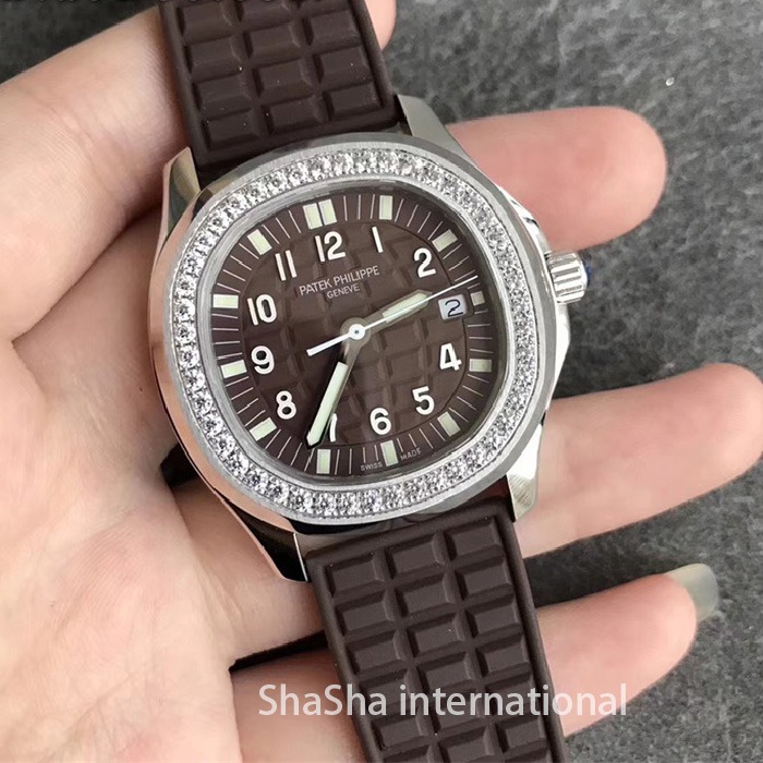【台湾厂】百达翡丽AQUANAUT 5067系列钻圈咖面一比一精仿女表 (2).jpg
