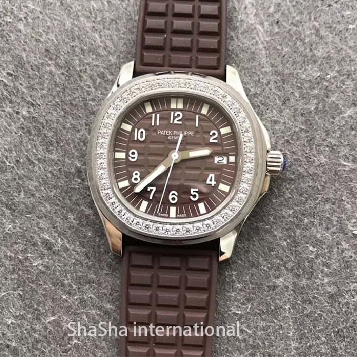 【台湾厂】百达翡丽AQUANAUT 5067系列钻圈咖面一比一精仿女表 (5).jpg