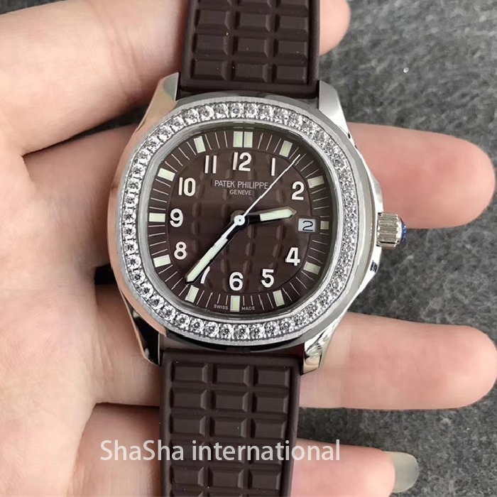 【台湾厂】百达翡丽AQUANAUT 5067系列钻圈咖面一比一精仿女表.jpg