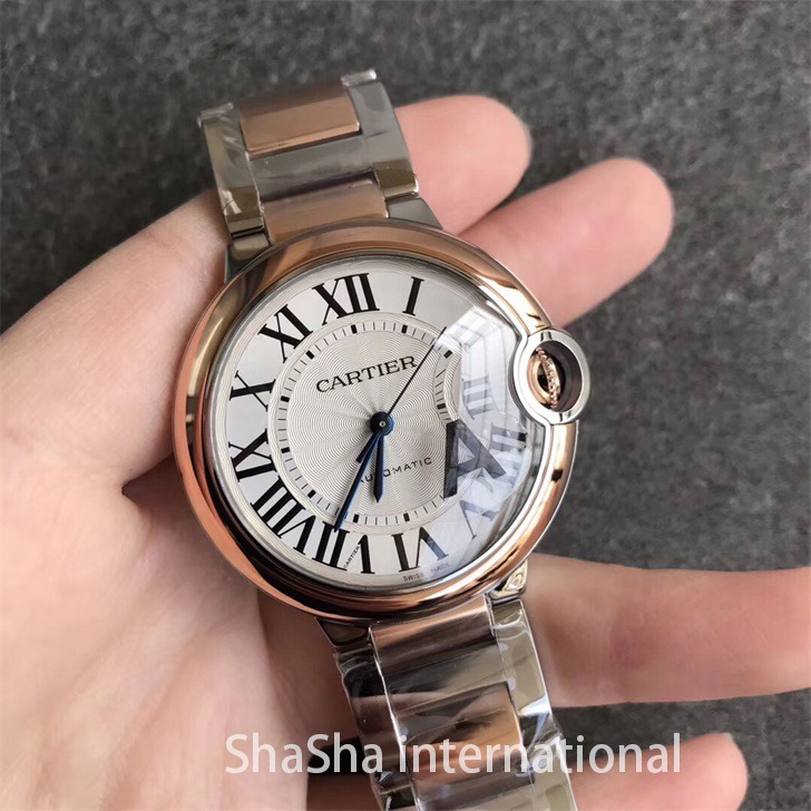 【V6厂超A】卡地亚蓝气球33毫米玫金圈精仿女表 (2).jpg