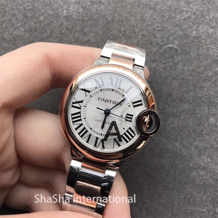 【V6厂超A】卡地亚蓝气球33毫米玫金圈精仿女表 (5).jpg