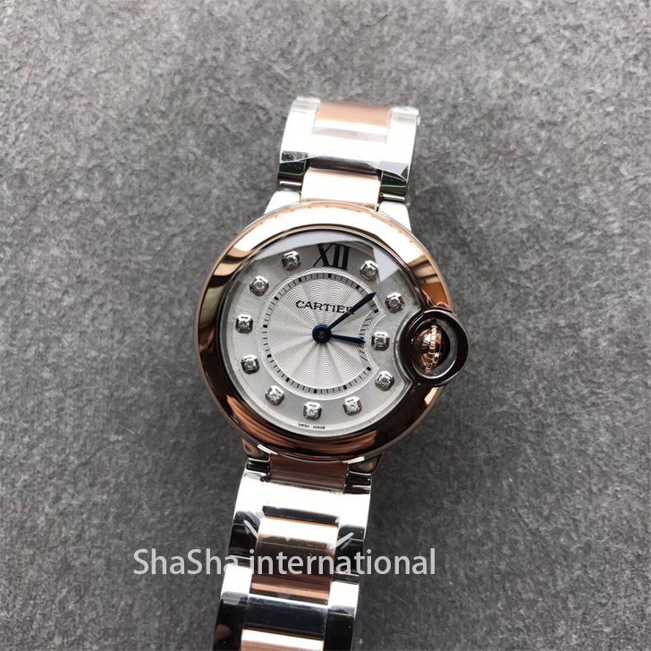 【V6厂超A】卡地亚蓝气球小号28mm玫金圈精仿女表 (5).jpg