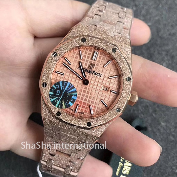 【OM厂】爱彼AP皇家橡树系列“霜金”女装超薄石英全金香槟面精仿手表 (1).jpg