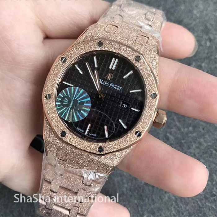 【OM厂】爱彼AP皇家橡树系列“霜金”女装超薄石英全金黑面精仿手表 (1).jpg