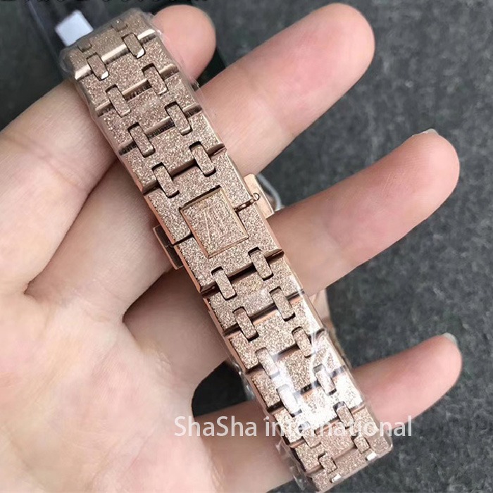 【OM厂】爱彼AP皇家橡树系列“霜金”女装超薄石英全金黑面精仿手表 (8).jpg