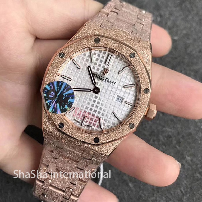 【OM厂】爱彼AP皇家橡树系列“霜金”女装超薄石英全金白面精仿手表 (1).jpg