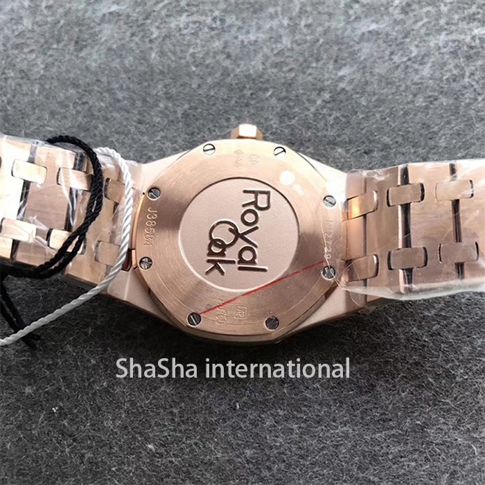 【OM厂】爱彼AP皇家橡树系列“霜金”女装超薄石英全金蓝面精仿手表 (6).jpg