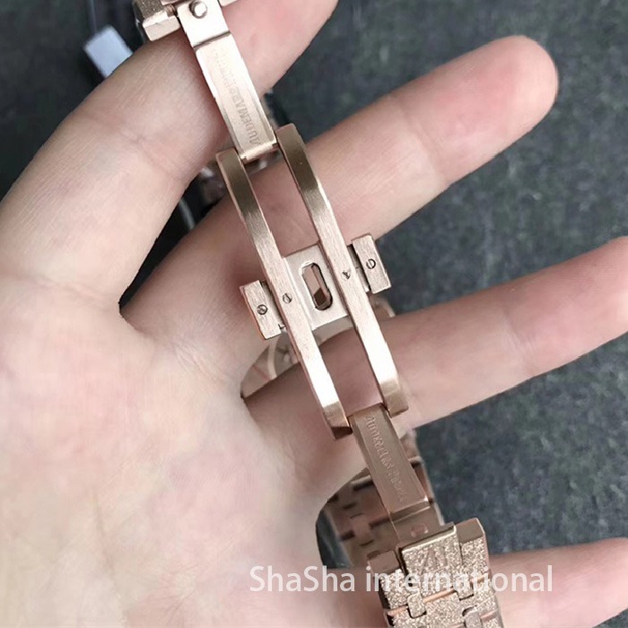 【OM厂】爱彼AP皇家橡树系列“霜金”女装超薄石英全金蓝面精仿手表 (7).jpg