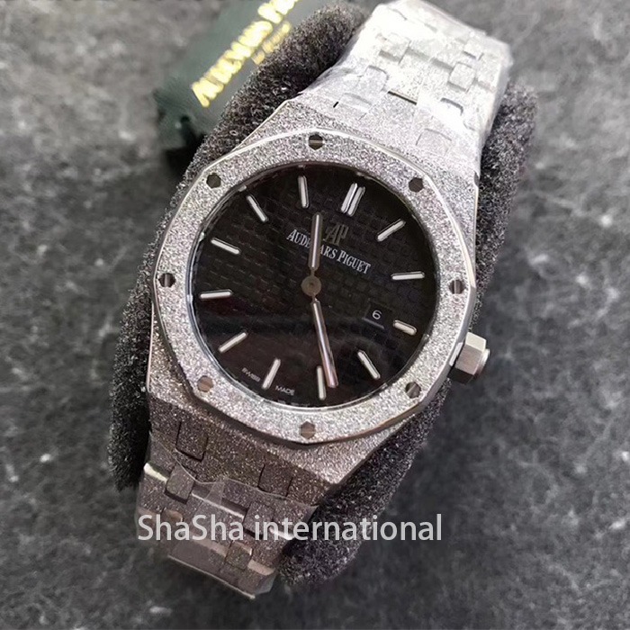 【OM厂】爱彼皇家橡树系列“霜金”女士超薄石英黑面一比一精仿手表 (5).jpg