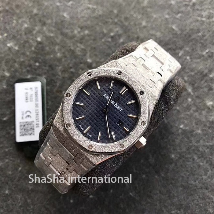 【OM厂】爱彼皇家橡树系列“霜金”女士超薄石英蓝面一比一精仿手表 (5).jpg