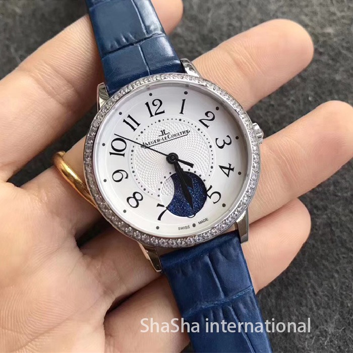 2017日内瓦表展积家约会系列大月相钻圈白壳皮带女士精仿手表 (1).jpg