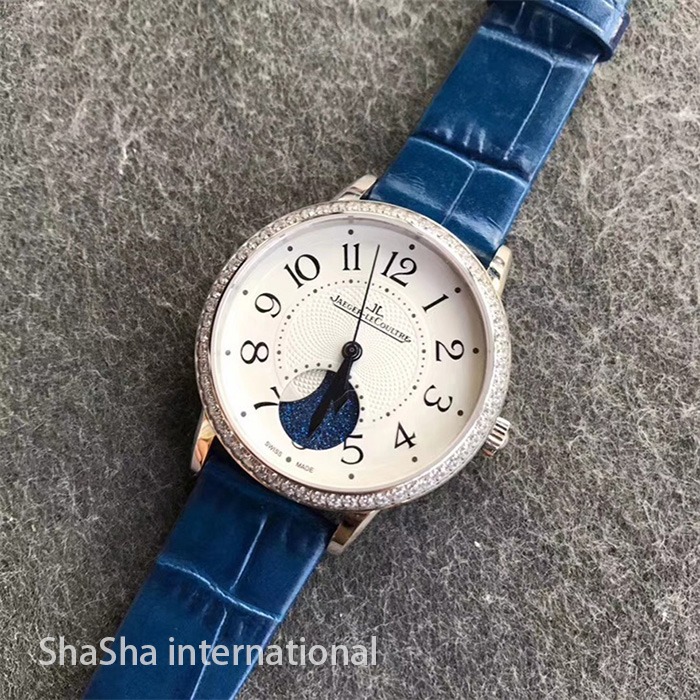 2017日内瓦表展积家约会系列大月相钻圈白壳皮带女士精仿手表 (6).jpg