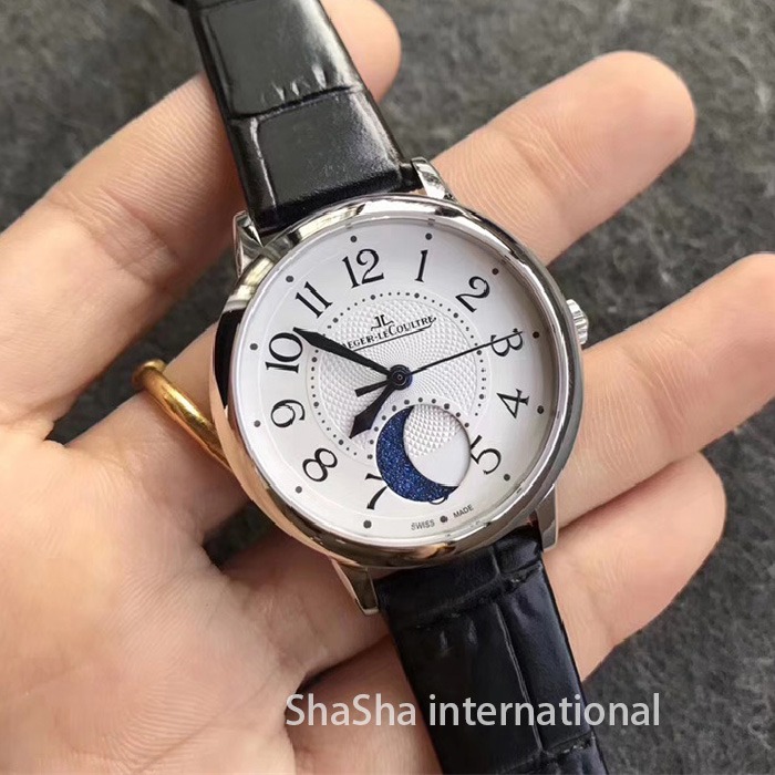 2017日内瓦表展积家约会系列大月相白壳皮带女士精仿手表 (1).jpg