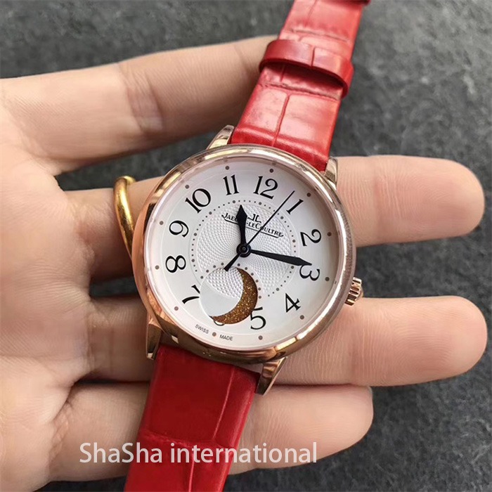 2017日内瓦表展积家约会系列大月相金壳皮带女士精仿手表 (2).jpg