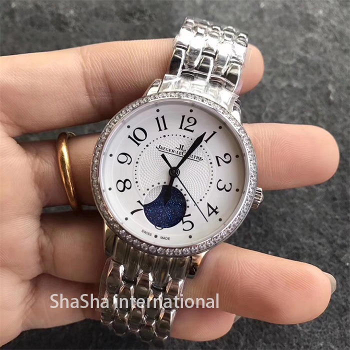 2017日内瓦表展积家约会系列大月相钻圈白壳钢带女士精仿手表 (2).jpg