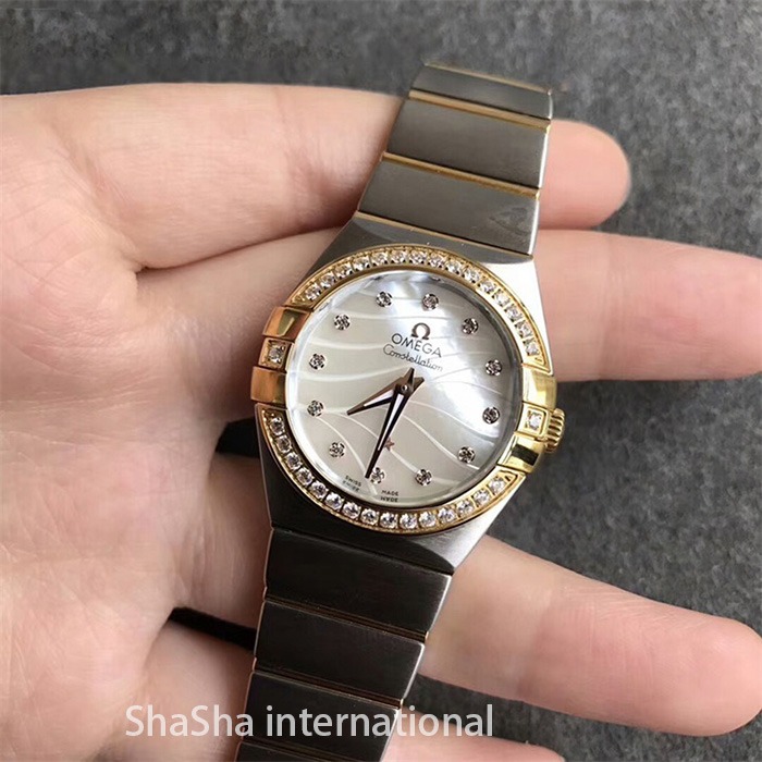 【SSS厂超A】欧米茄（Omega）星座系列白面间金钻圈石英女士一比一精仿手表 (1).jpg