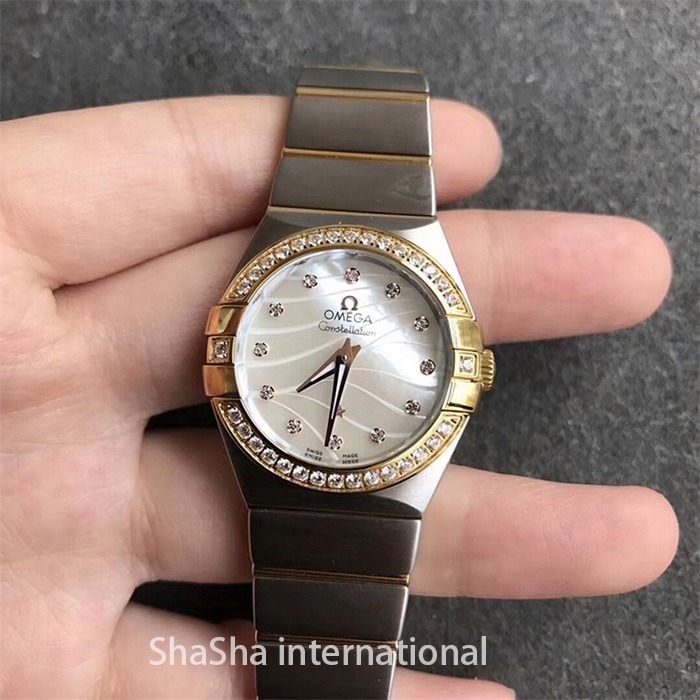【SSS厂超A】欧米茄（Omega）星座系列白面间金钻圈石英女士一比一精仿手表.jpg