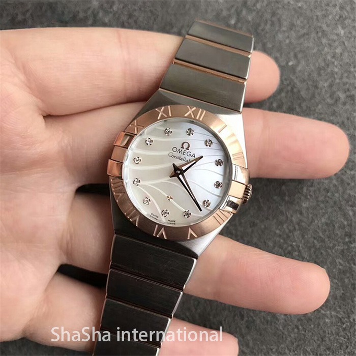 【SSS厂超A】欧米茄（Omega）星座系列白面间金石英女士一比一精仿手表 (4).jpg