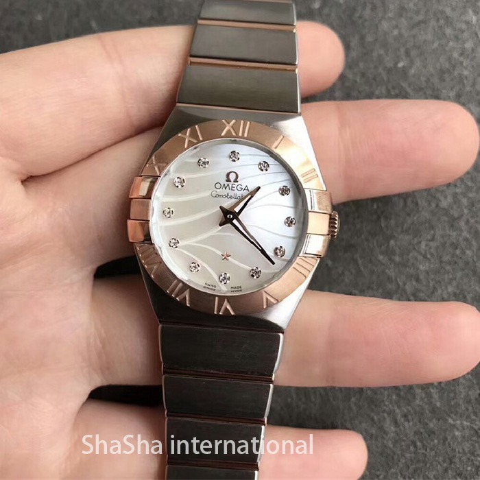 【SSS厂超A】欧米茄（Omega）星座系列白面间金石英女士一比一精仿手表.jpg