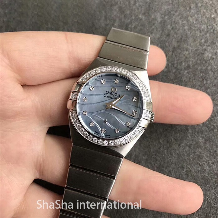 【SSS厂超A】欧米茄（Omega）星座系列蓝面钻圈石英女士一比一精仿手表 (1).jpg