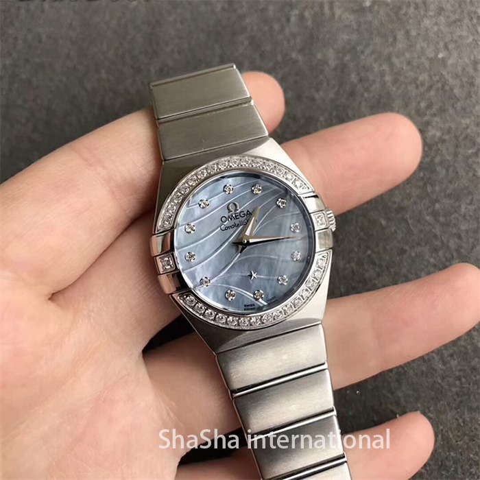 【SSS厂超A】欧米茄（Omega）星座系列蓝面钻圈石英女士一比一精仿手表 (2).jpg