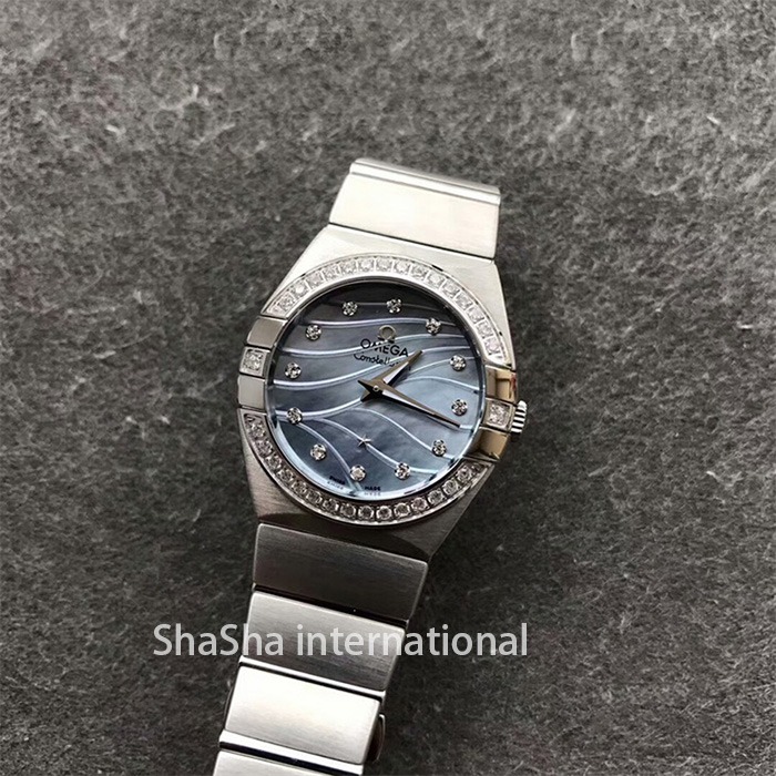 【SSS厂超A】欧米茄（Omega）星座系列蓝面钻圈石英女士一比一精仿手表 (5).jpg