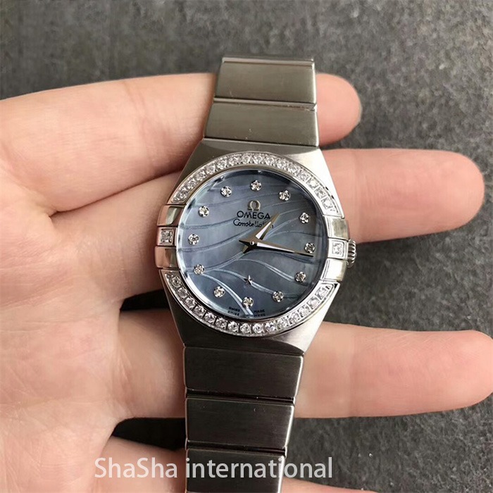 【SSS厂超A】欧米茄（Omega）星座系列蓝面钻圈石英女士一比一精仿手表.jpg