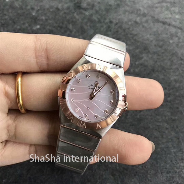 【SSS厂超A】欧米茄（Omega）星座系列间玫金粉面一比一石英手表 (1).jpg