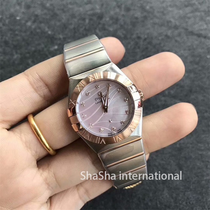 【SSS厂超A】欧米茄（Omega）星座系列间玫金粉面一比一石英手表 (3).jpg