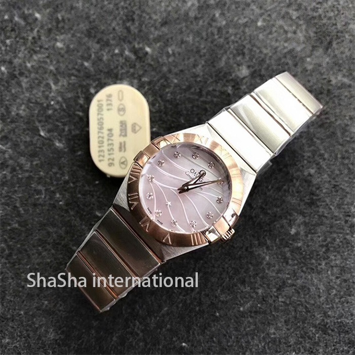 【SSS厂超A】欧米茄（Omega）星座系列间玫金粉面一比一石英手表 (6).jpg