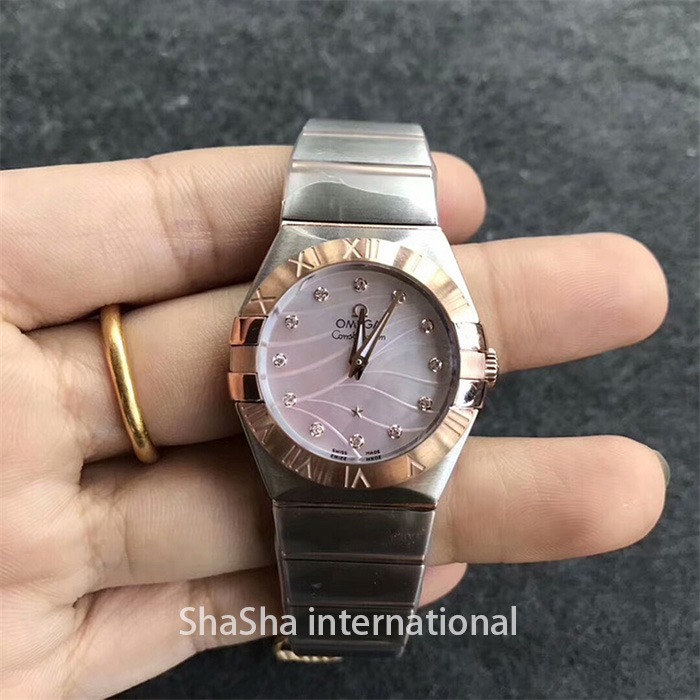 【SSS厂超A】欧米茄（Omega）星座系列间玫金粉面一比一石英手表.jpg