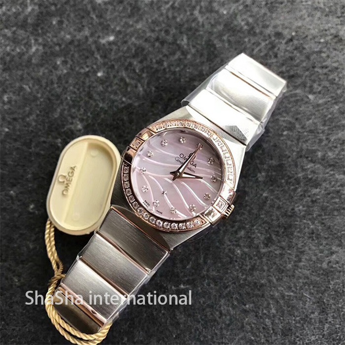 【SSS厂超A】欧米茄（Omega）星座系列间玫金钻圈粉面一比一石英手表 (5).jpg