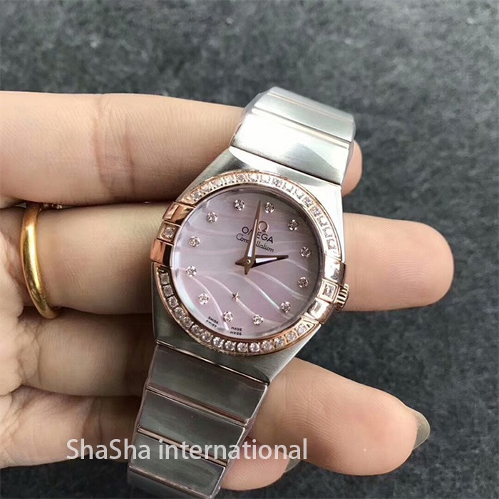 【SSS厂超A】欧米茄（Omega）星座系列间玫金钻圈粉面一比一石英手表 (7).jpg