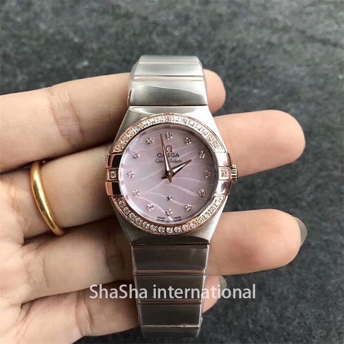 【SSS厂超A】欧米茄（Omega）星座系列间玫金钻圈粉面一比一石英手表.jpg