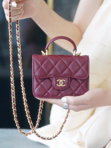 샤넬 플랩 코인 퍼스 탑핸들 체인 B05810