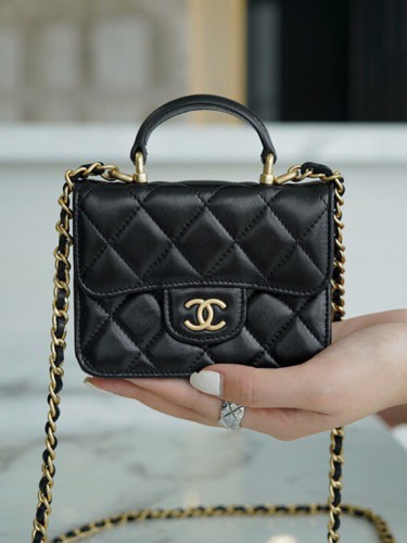 샤넬 플랩 코인 퍼스 탑핸들 체인 B05810