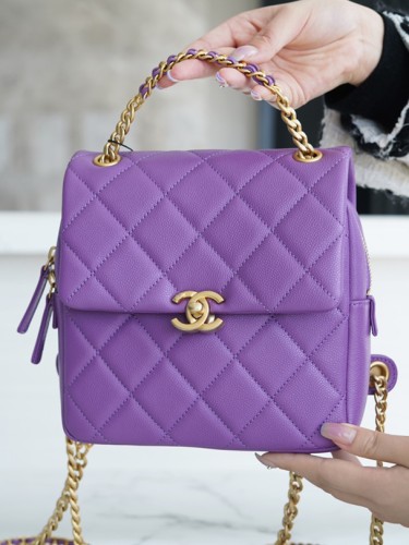 CHANEL-그레인드 카프스킨 골드 메탈 백팩-64