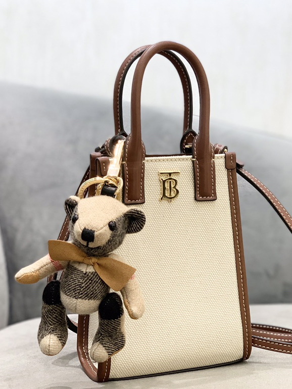 BURBERRY-버버리 마이크로 캔버스 레더 프란시스 토트-75