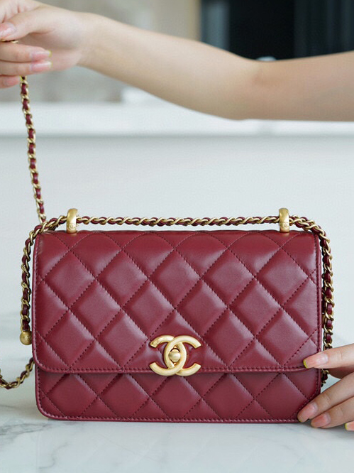 CHANEL-골드볼 체인플랩 크로스백-283