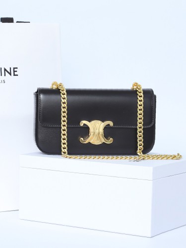 CELINE-카프스킨 트리오페 체인백-5