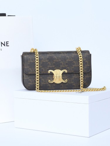 CELINE-카프스킨 트리오페 체인백-7