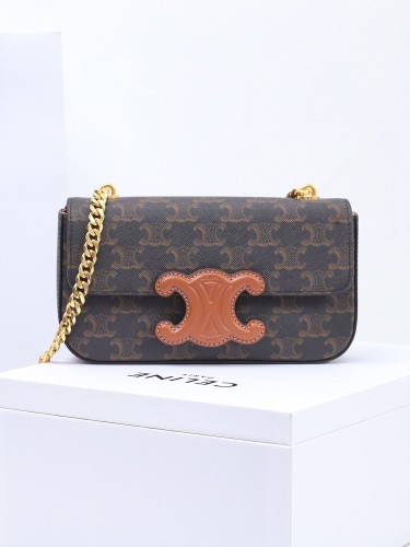 CELINE-퀴르 트리오페 체인 숄더백-27