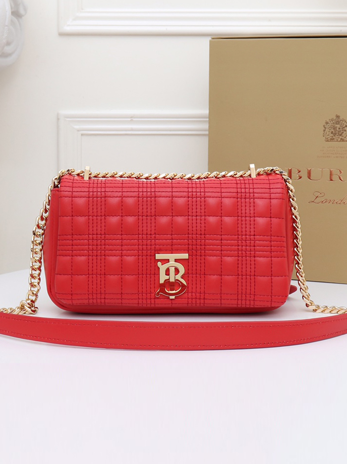 BURBERRY-버버리 스몰 퀼팅 램스킨 롤라 백-4