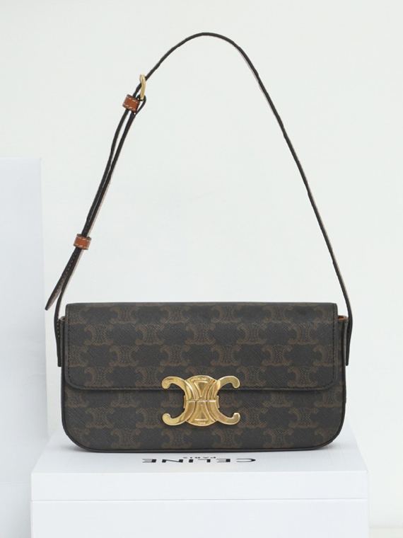 CELINE-트리옴페 네츄럴 칼프스킨 숄더백-75