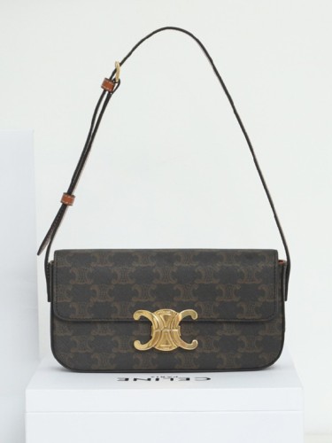 CELINE-트리옴페 네츄럴 칼프스킨 숄더백-75