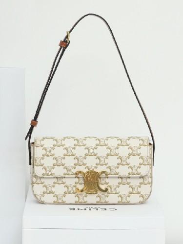 CELINE-트리옴페 네츄럴 칼프스킨 숄더백-76