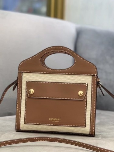 BURBERRY-버버리 투톤 캠버스 레더 포켓백 비니154